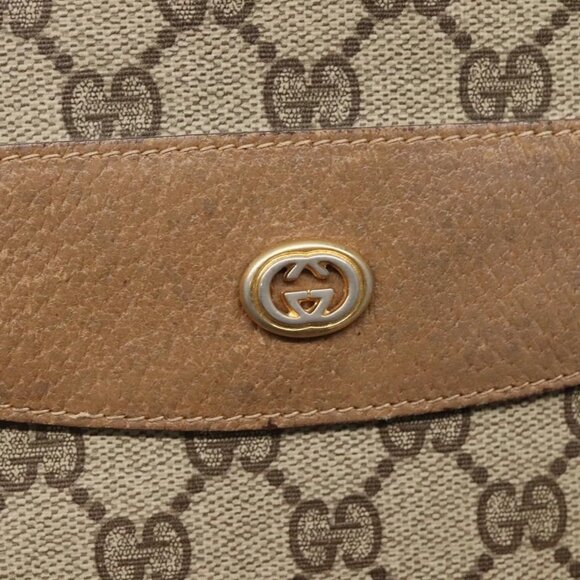 GUCCI GG Supreme Web Sherry Line Tote Bag PVC Beige Gold 39 02 091 Auth 135062 - Picture 11 of 15